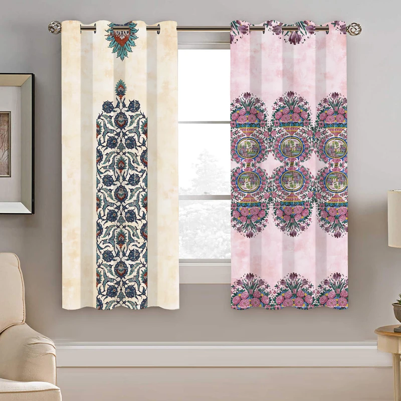 پرده نیروانا طرح سنتی مدل مخمل کد 4904 سایز 140×200 سانتی متر