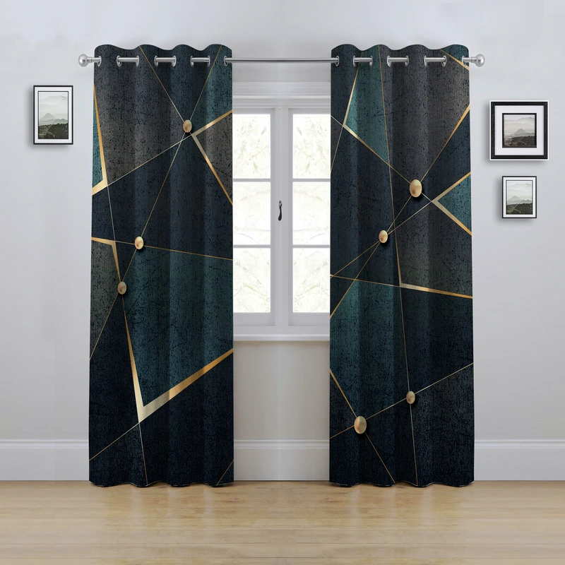 پرده مدل هندسی سایز 280x145 سانتی متر