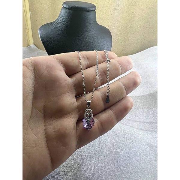 گردنبند نقره زنانه سواروسکی مدل قلب جواهری کد 6986565 -  - 2