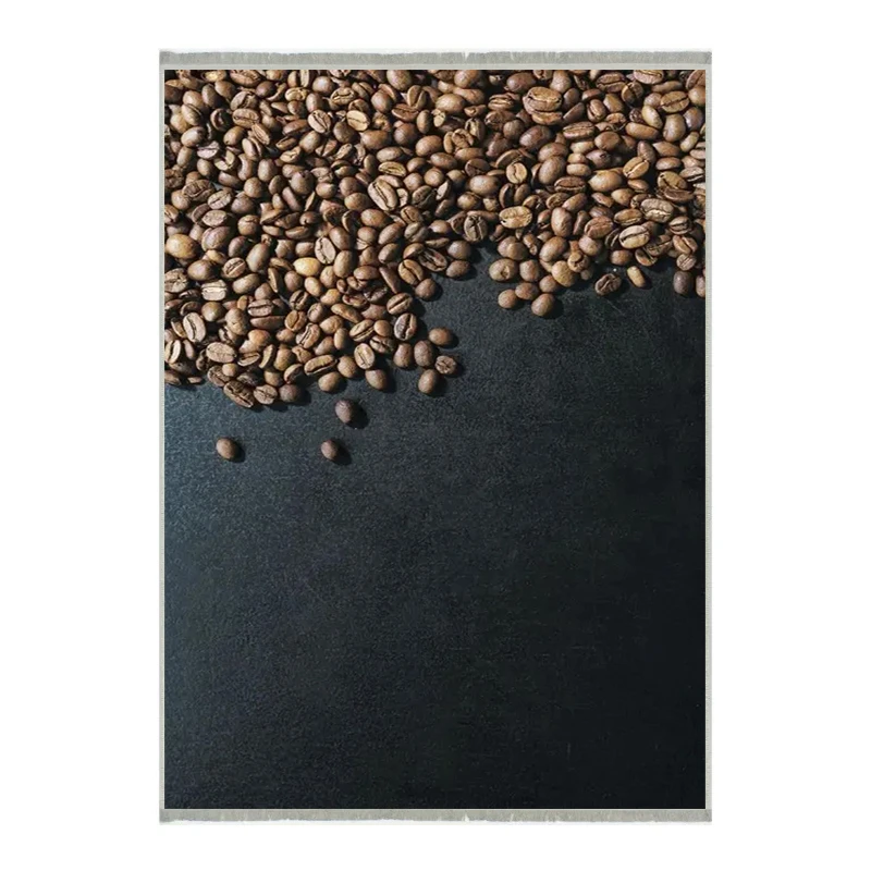 فرش ماشینی 1000 شانه هانوکس زمینه خاکستری حاشیه قهوه ای مدل آشپزحانه کد AHC-1610-1