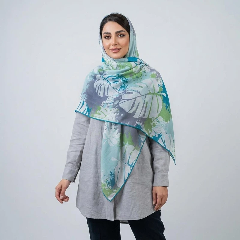 روسری زنانه مدل نخی چهارفصل قواره بزرگ کد 1673