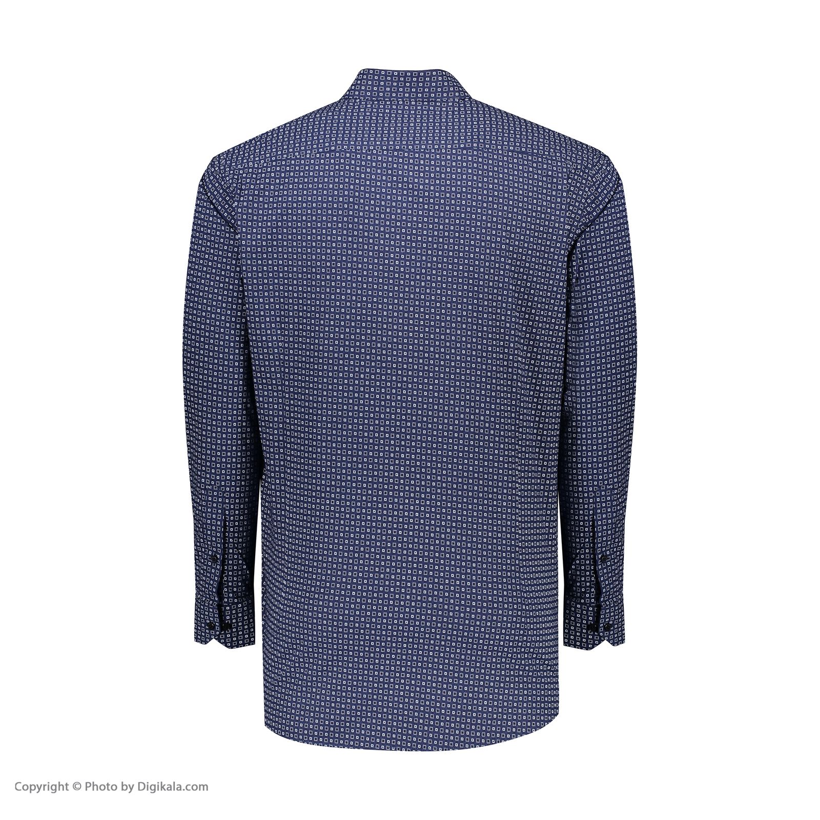 پیراهن آستین بلند مردانه ایکات مدل مربع ریز PST1152027 -  - 4