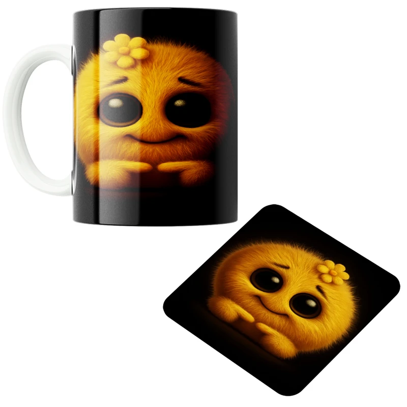 ماگ پاد آفرین مدل ایموجی کد 17 به همراه زیر لیوانی