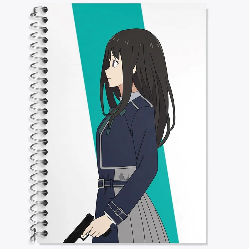 دفتر لغت 50 برگ خندالو مدل تاکینا انیمه لیکوریس ریکویل Lycoris Recoil کد 23088