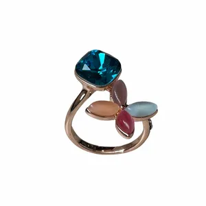 انگشتر زنانه مدل گل و نگین 15