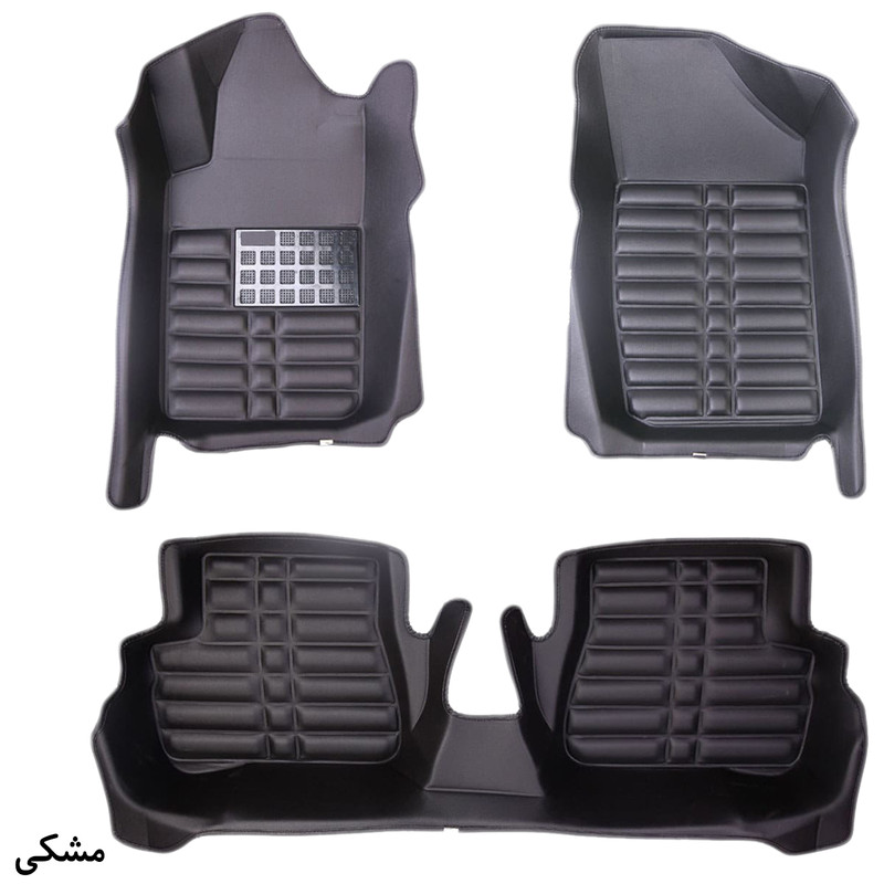 کفپوش پنج بعدی خودرو مدل ECCO مناسب برای پژو 207 هاچبک به همراه کفپوش صندوق خودرو