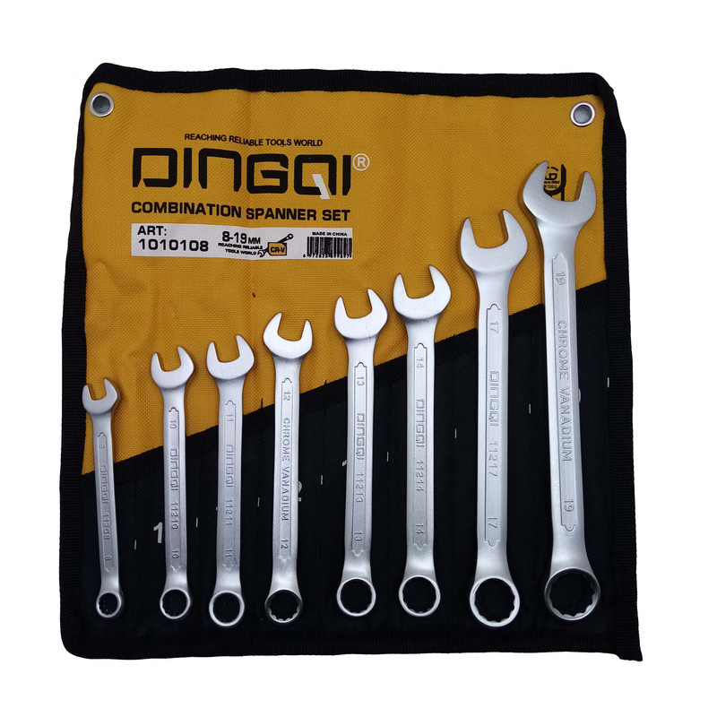 آچار یکسر تخت و یکسر رینگی دینگشی مدل 1010108 مجموعه 8 عددی