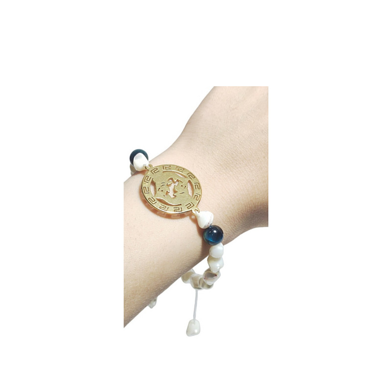 دستبند زنانه مدل ماه تولد اسفند و سنگ چشم ببر دستبند زنانه مدل ماه تولد اسفند و سنگ چشم ببر