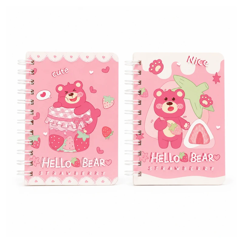 دفترچه یادداشت 80 برگ سیمی مدل Hello Bear بسته دو عددی 