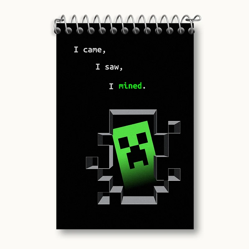 دفتر یادداشت 50 برگ خندالو مدل ماینکرافت (Minecraft) کد F287