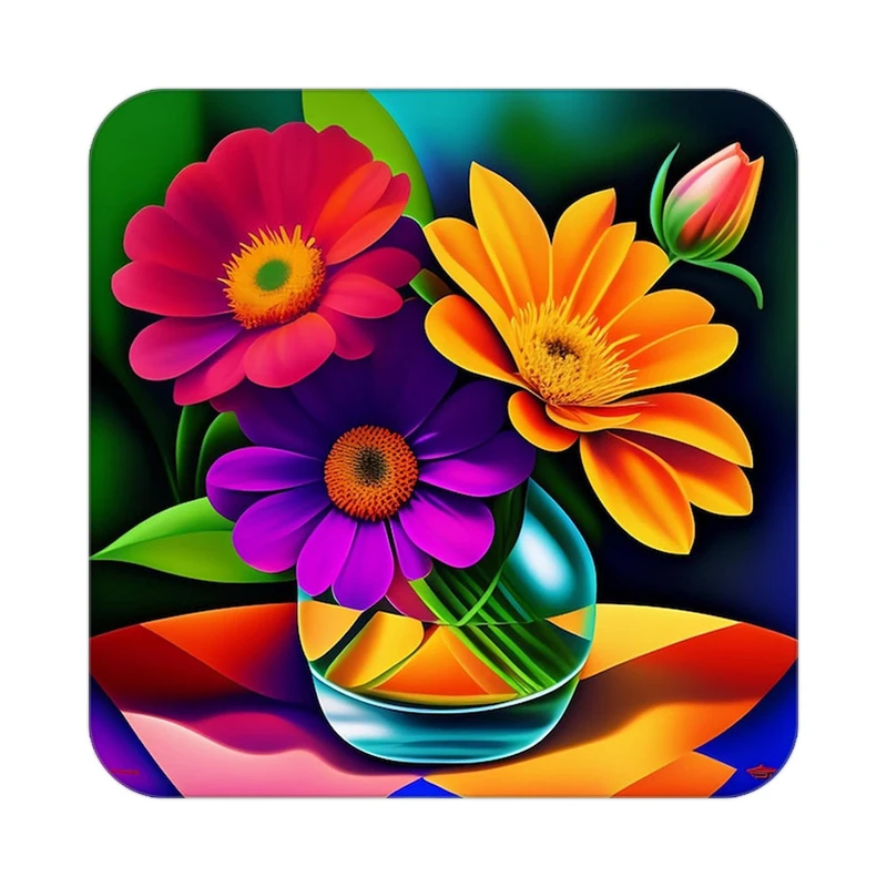 زیر لیوانی کاکتی طرح گل مدل mp16955