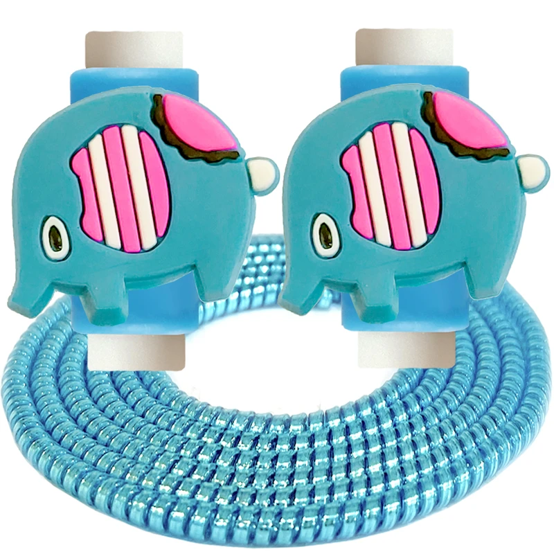 محافظ کابل شارژر و هندزفری رینیکا مدل Funy  Elephant RRR 03 مجموعه 3 عددی