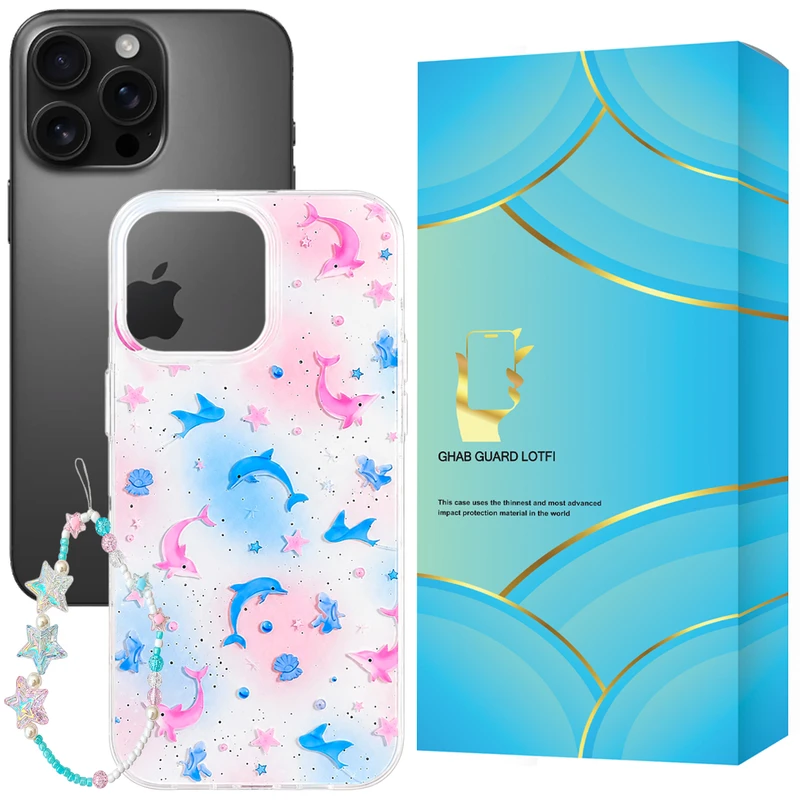 کاور قاب گارد لطفی مدل DOLPHIN مناسب برای گوشی موبایل اپل iPhone 16 Pro Max به همراه بند آویز