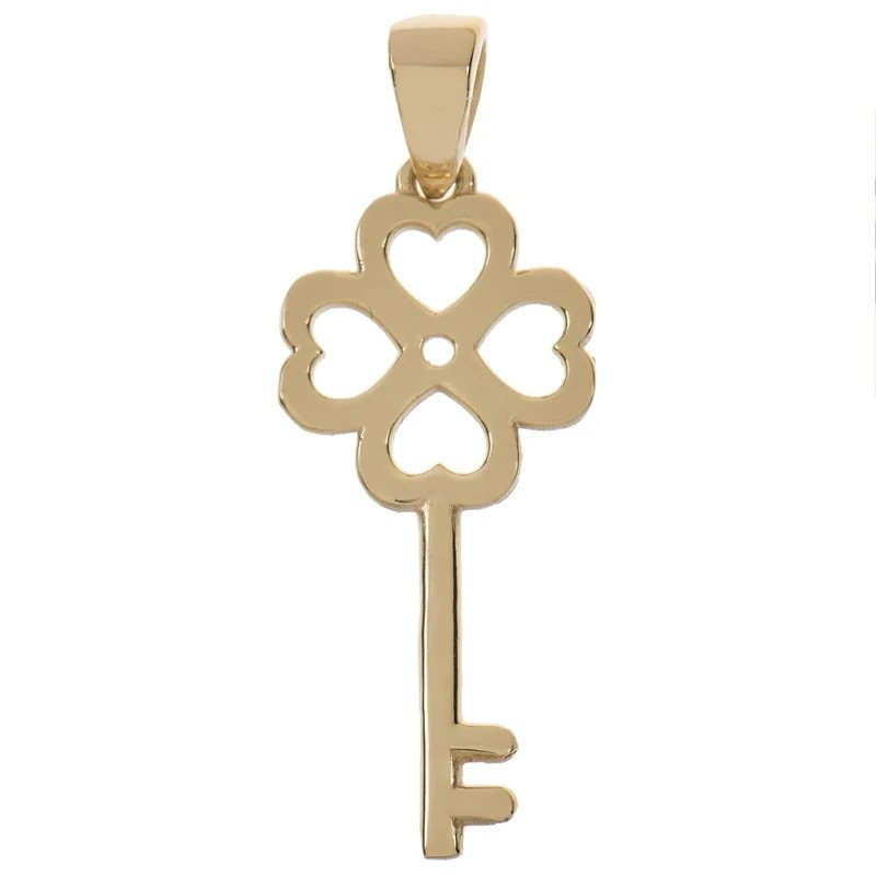 آویز گردنبند طلا 18 عیار زنانه نیکان گلد مدل کلید قلبی