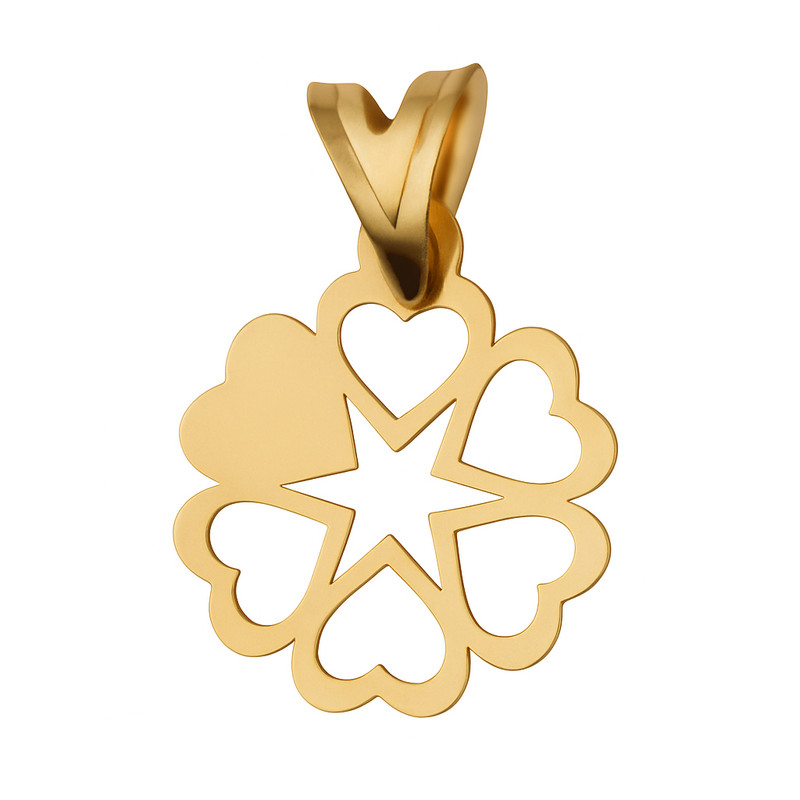 آویز گردنبند طلا 18 عیار زنانه مدوپد طرح گل و قلب