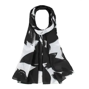 شال زنانه مدل نخی چهار فصل طرح برگ کد ana-2137