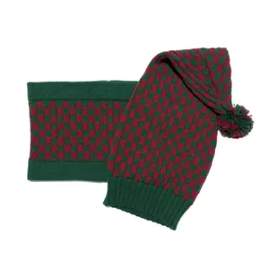 ست کلاه و شال گردن بافتنی بچگانه مدل شیطونکی