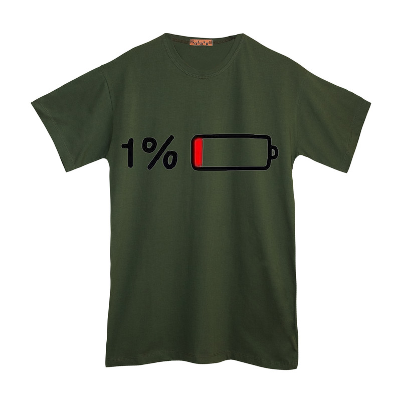تی شرت آستین کوتاه مردانه مدل باتری کم شارژ
