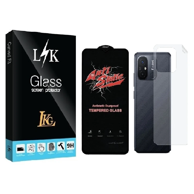 محافظ صفحه نمایش ال کا جی مدل LKK Antistatic مناسب برای گوشی موبایل شیائومی REDMI 12C به همراه محافظ پشت گوشی 