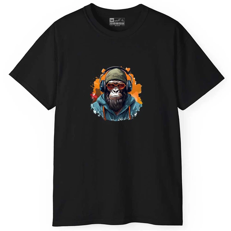 تی شرت آستین کوتاه مردانه پاد آفرین مدل میمون کد 0179