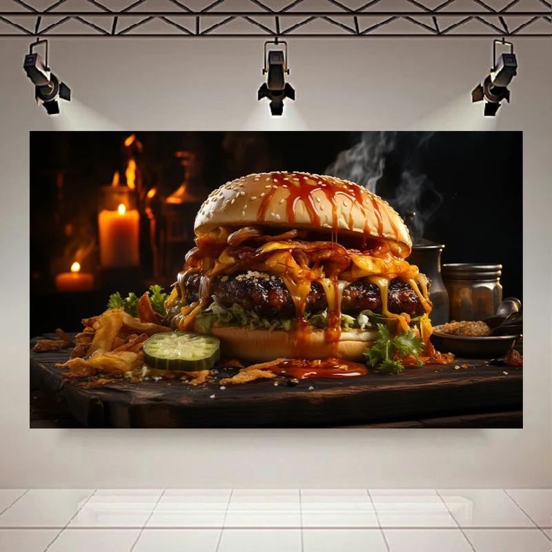 پوستر مدل بک لایت طرح همبرگر جذاب کد AR304778