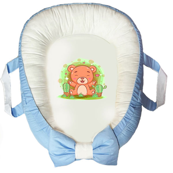 سرویس خواب سه تکه نوزاد ناریکو مدل گارد محافظ دار طرح خرس بازیگوش کد 0495