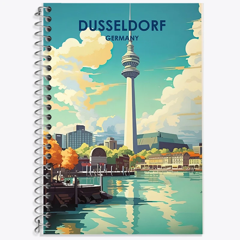 دفتر زبان 50 برگ خندالو مدل سه خط طرح دوسلدورف (Dusseldorf) کد F6320