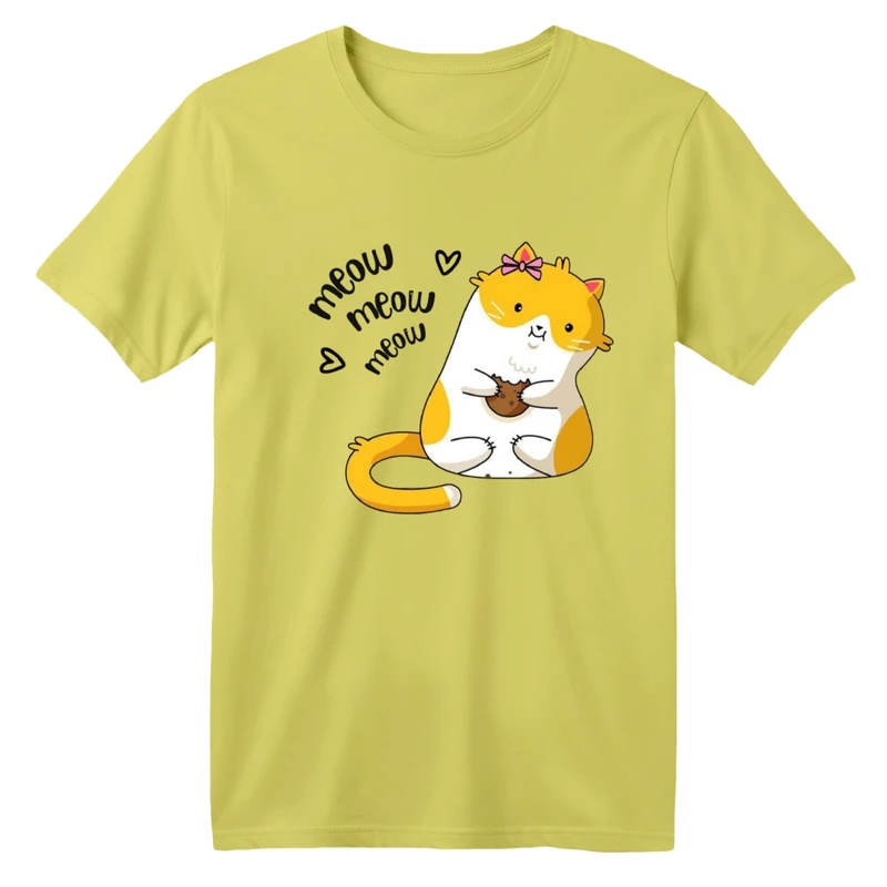 تی شرت آستین کوتاه بچگانه مدل گربه کد 2