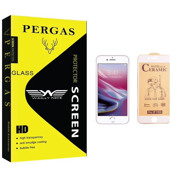 محافظ صفحه نمایش سرامیکی وایلی نایس مدل Pergas Glass مناسب برای گوشی موبایل اپل iPhone 8