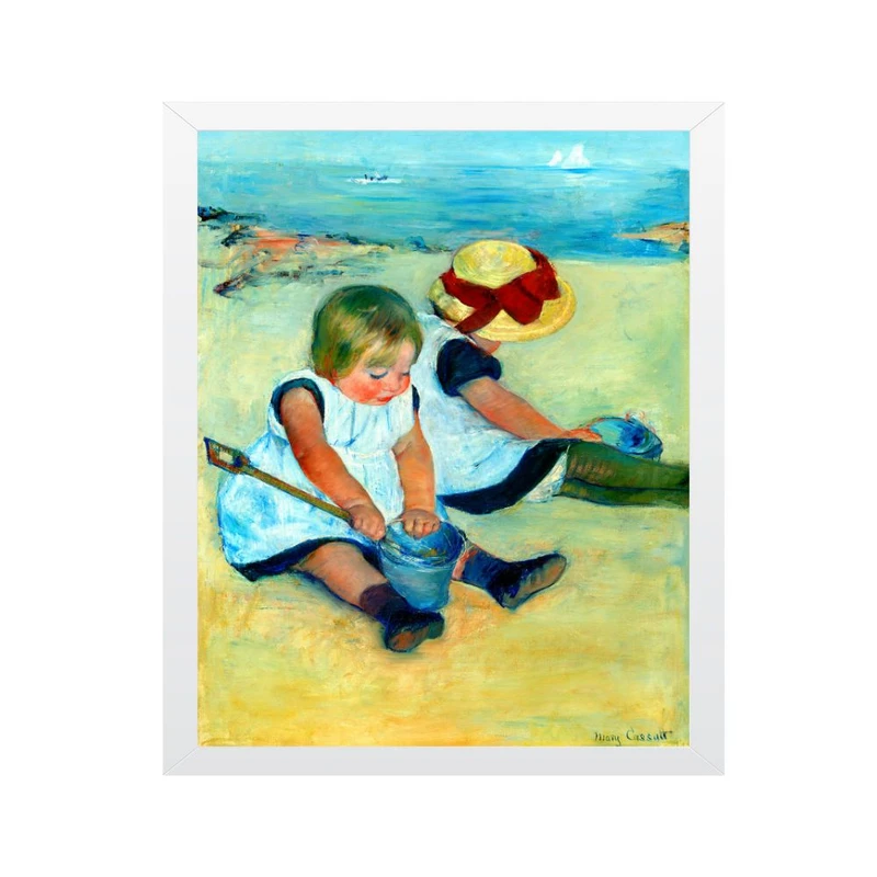 تابلو مدل بچه‌ها در ساحل بازی می‌کنند