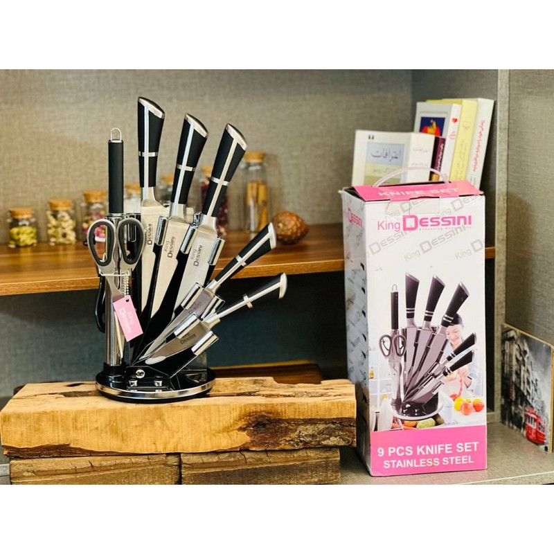 سرویس چاقو آشپزخانه 9 پارچه کینگ دسینی کد 1071