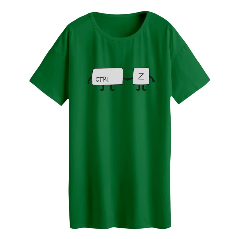 تی شرت لانگ زنانه مدل ctrl z