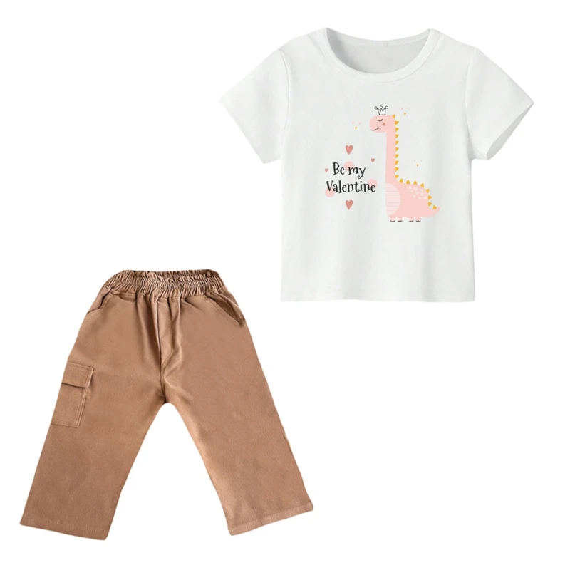 ست تی شرت و شلوارک پسرانه مدل دایناسور کد ۲۰