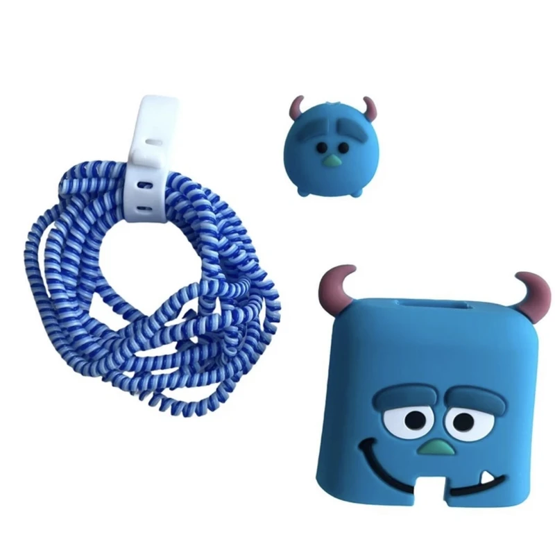 محافظ کابل طرح سالیوان به همراه محافظ شارژر دیواری مجموعه 4 عددی