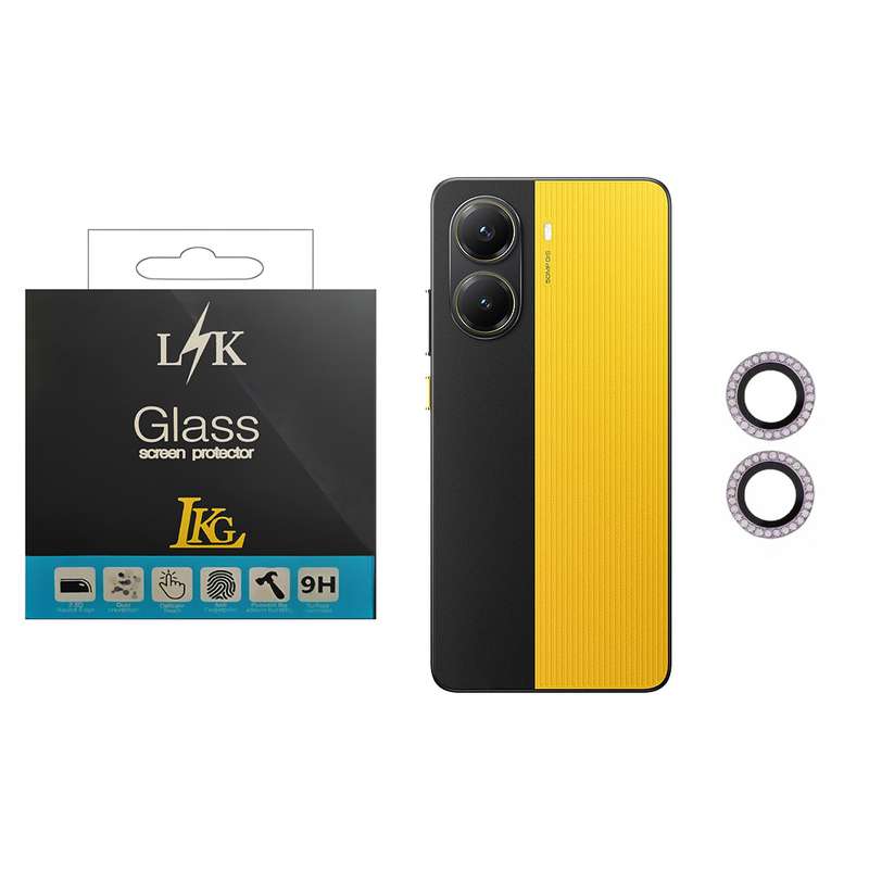 محافظ لنز دوربین ال کا جی مدل نگین دار مناسب برای گوشی موبایل شیائومی Poco X7 Pro 5G محافظ لنز دوربین ال کا جی مدل نگین دار مناسب برای گوشی موبایل شیائومی Poco X7 Pro 5G