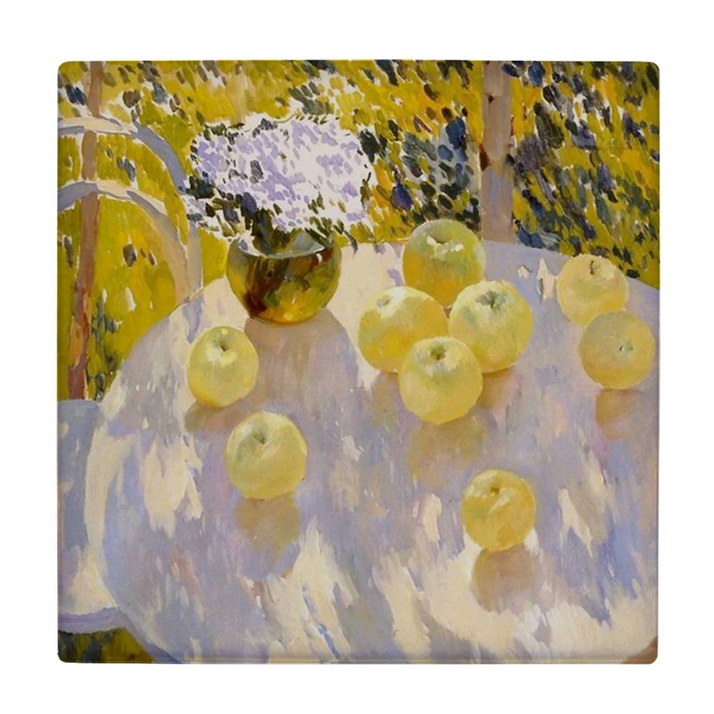  زیر لیوانی طرح نقاشی گلدان گل و سیب ها کد    4074945_2834