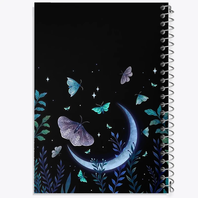 دفتر ژورنال نویسی 50 برگ خندالو مدل نقطه ای طرح ماه و پروانه کد N2420
