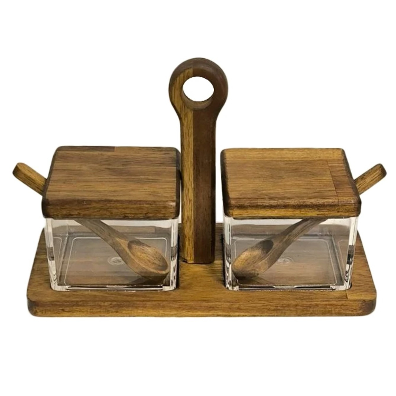ظرف مربا و عسل لوناوود مدل wood-acrylic کد MD41821 به همراه استند
