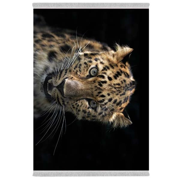 فرش پارچه‌ای دفه مدل فرشینه شانل مخمل طرح فانتزی کد 7038