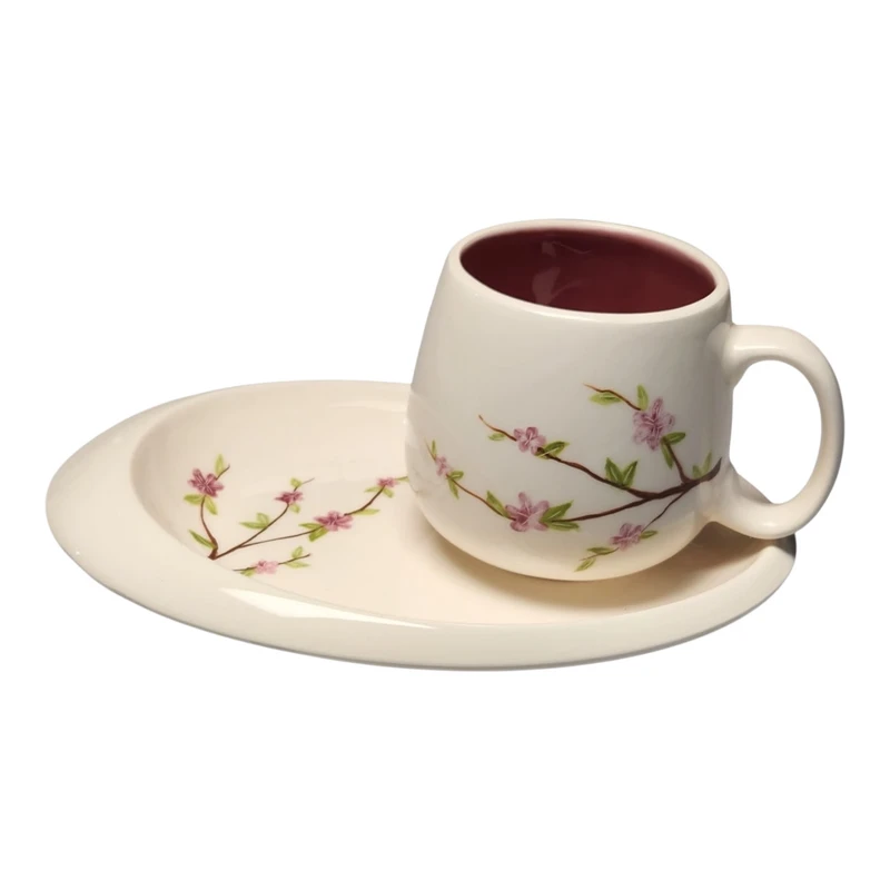 ست ماگ و بشقاب سرامیکی مدل شکوفه کد 0460401