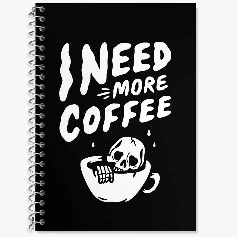 دفتر زبان 50 برگ خندالو مدل دو خط طرح قهوه Coffee کد 21994