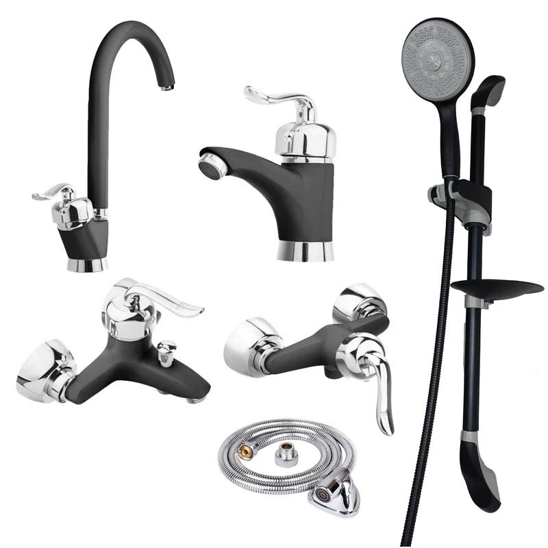 ست شیر الات شیرآلات بهداشتی و ساختمانی توفیق مدل رویال مجموعه 6 عددی