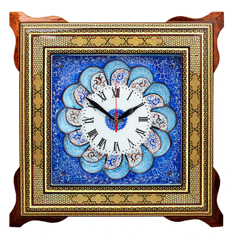 ساعت دیواری خاتم کاری مدل آرام گرد کد 40-1