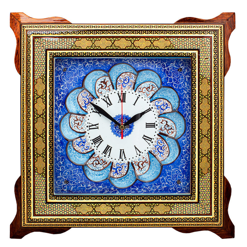 ساعت دیواری خاتم کاری مدل آرام گرد کد 40-1