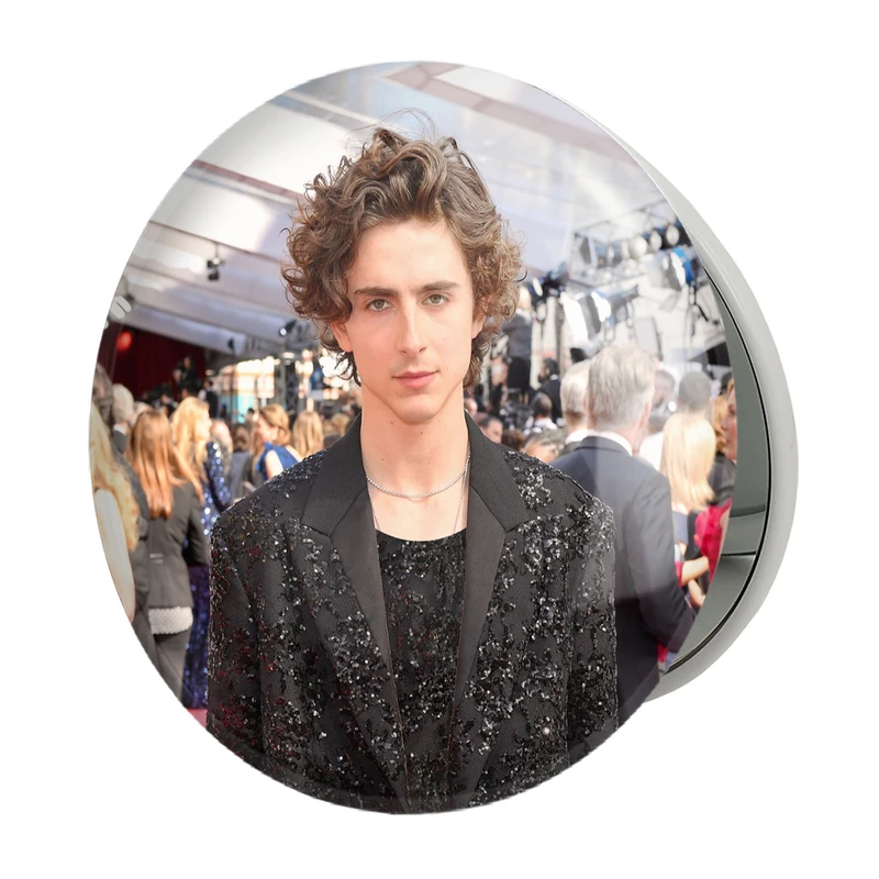 آینه جیبی خندالو طرح تیموتی شالامی Timothée Chalamet مدل تاشو کد 19278 