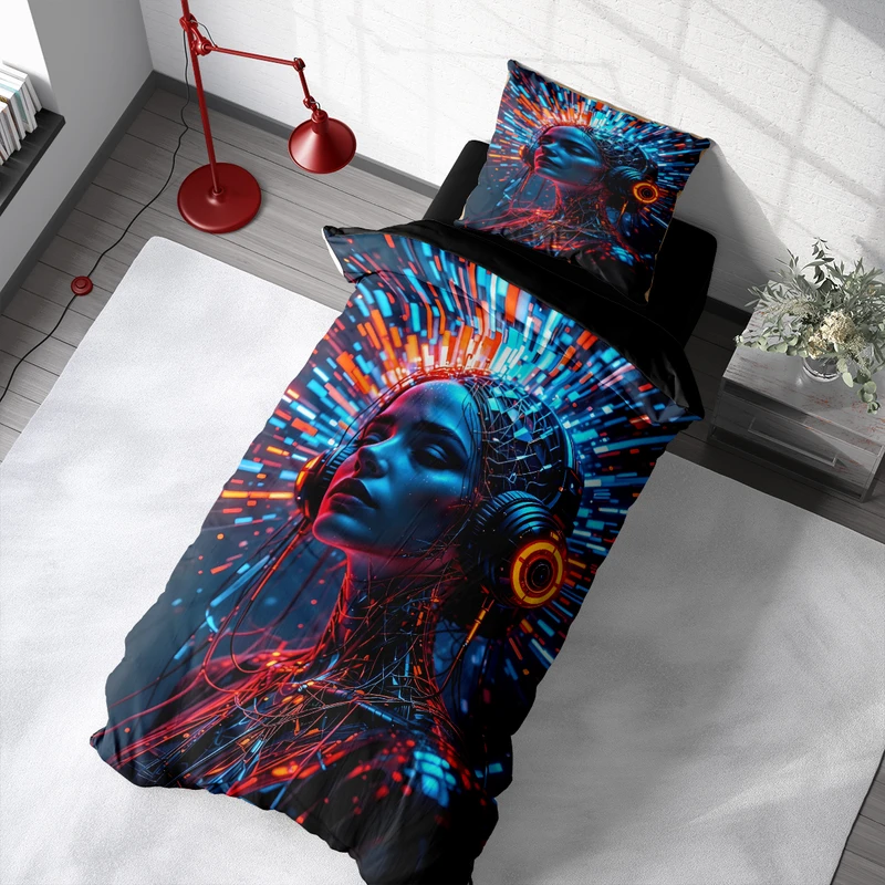 سرویس روتختی 1 نفر 6 تکه مدل دختره نئونی