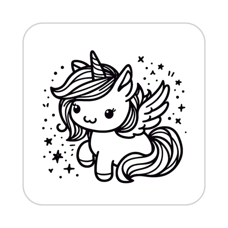 زیر لیوانی کاکتی طرح اسب تک شاخ و یونیکورن مدل mp31402