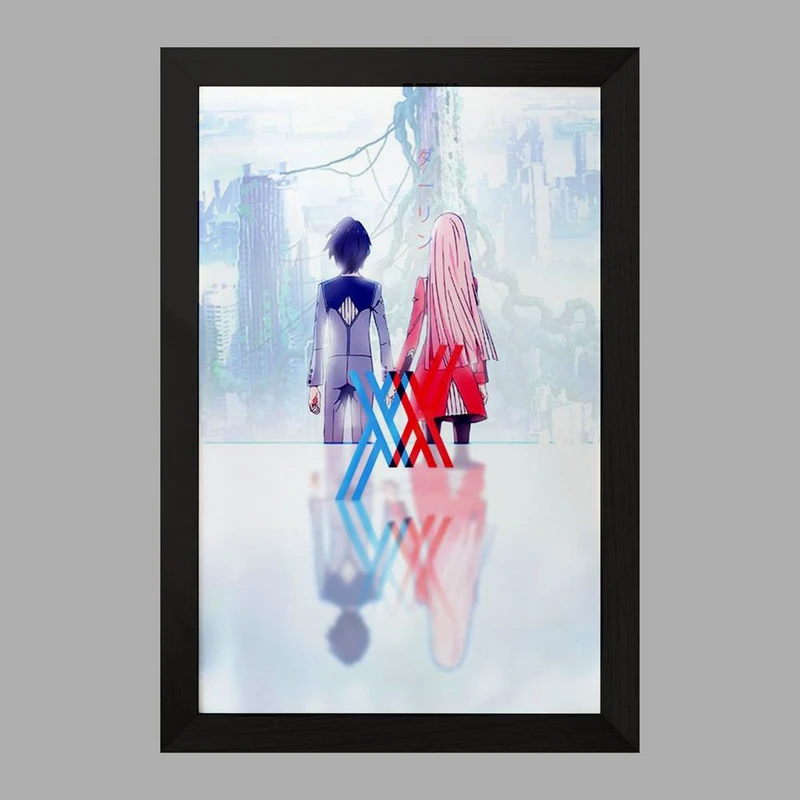 تابلو خندالو مدل زیروتو و هیرو انیمه دارلینگ در فرنکس  کد 12001