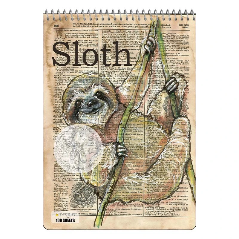 دفتر شطرنجی 100 برگ کارنیکا طرح روزنامه وینتج حیوانات Vintage Newspaper Animals کد 54170