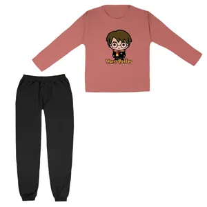 ست تی شرت و شلوار بچگانه مدل هری پاتر رنگ صورتی